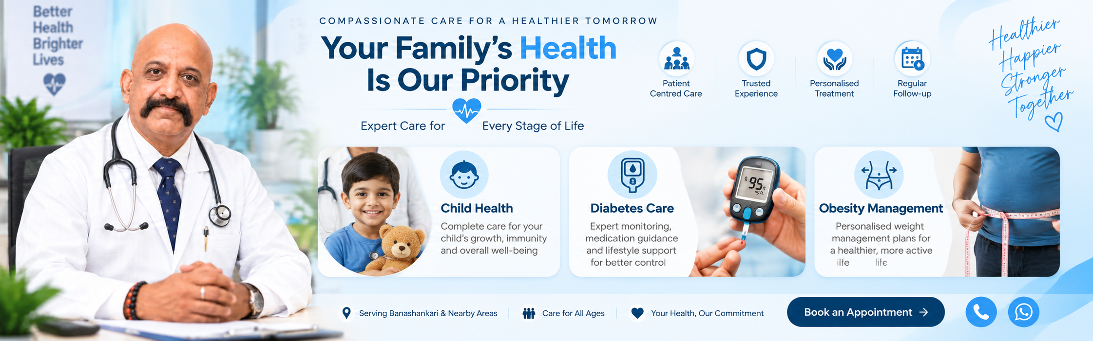 Sri Venkateshwara Health Care clinic in Banashankari, Bengaluru — family healthcare with Dr. Goutham R. Choudhari